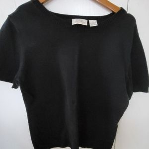 Field Manor Black Short Sleeve Top Sz XL